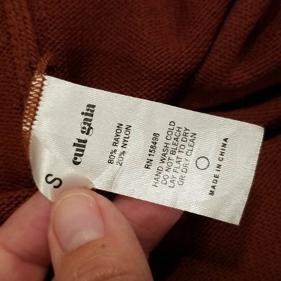 💕CULT GAIA💕 Carla Knit Dress ~ Full Length Gown Cut-Outs Ember Small NWT - Picture 16 of 16